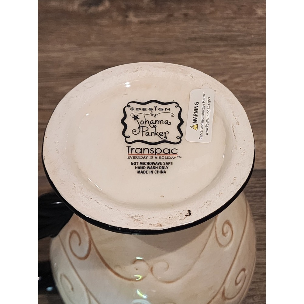 Johanna Parker Transpac Heart Face Mug Black White Red Hand Wash Only Valentine - Picture 5 of 5